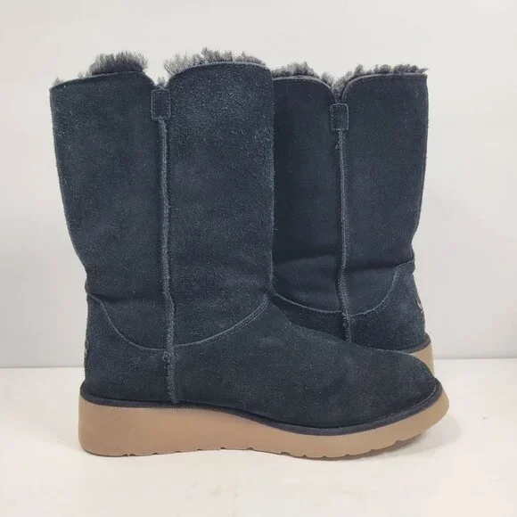 Koolaburra By UGG Women's Black Suede Mid-Calf Boots 1014301 US Size 7 - Picture 5 of 12